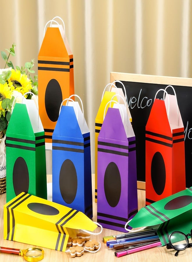Yeyeplum 24 Pcs Crayon Gift Bags Crayon Party Favors Back to School Goodie Bags for Teacher First Day of School Decor Goodie Bag for Birthday Classroom - Image 2